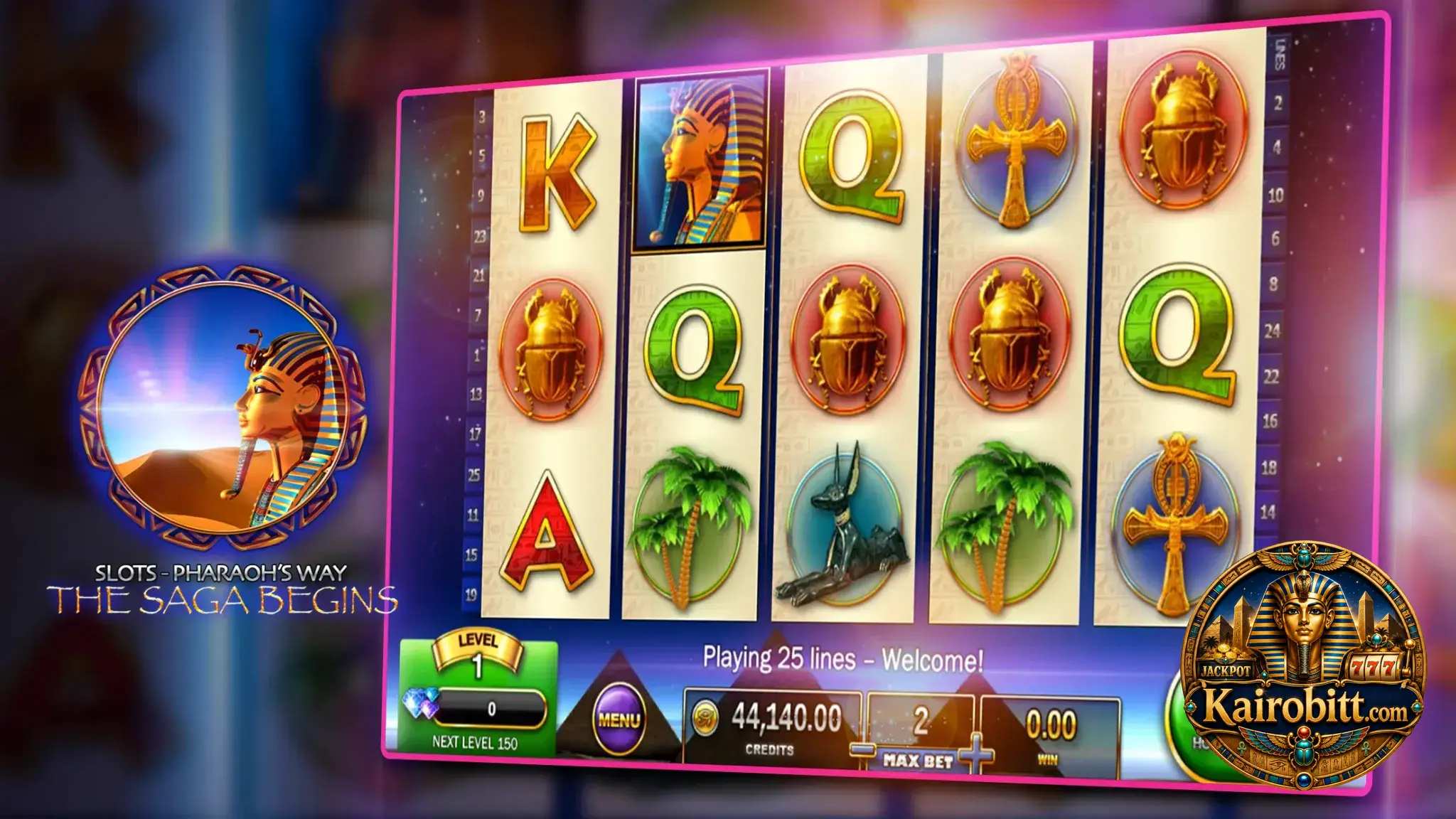 Pharaoh's Way screenshot — jackpot moment